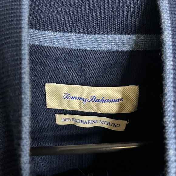 Tommy Bahama Men's Extra Fine Merino Wool 1/4 Zip Pullover Sweater Large L Prep - Picture 3 of 8
